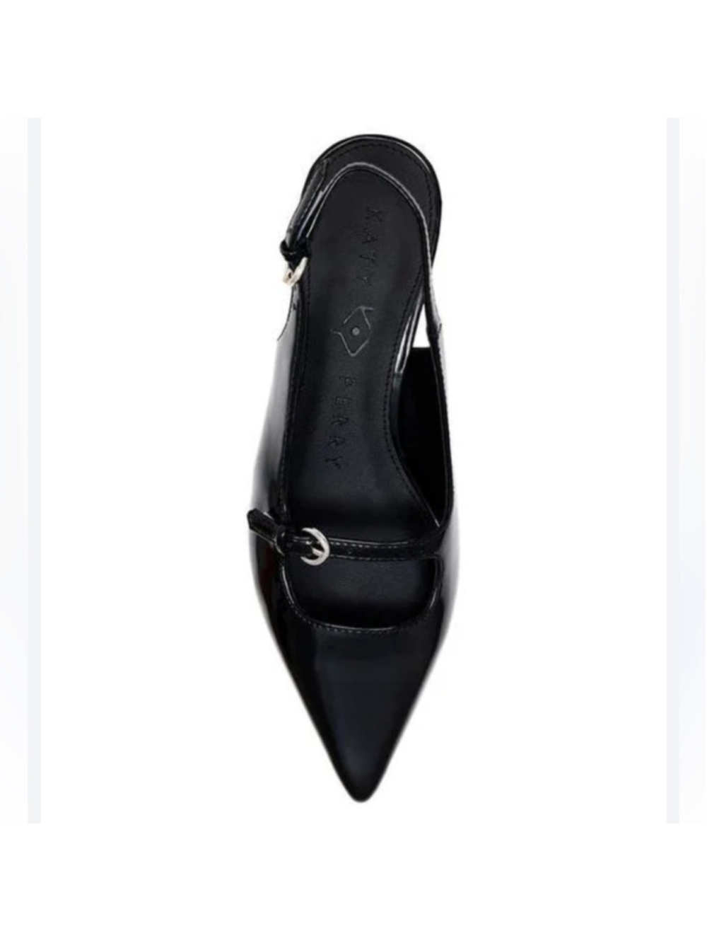 Katy Perry Women's Black Glossy Micro Heel Slingback Mary Jane Pumps Size 9.5 - Picture 3 of 9